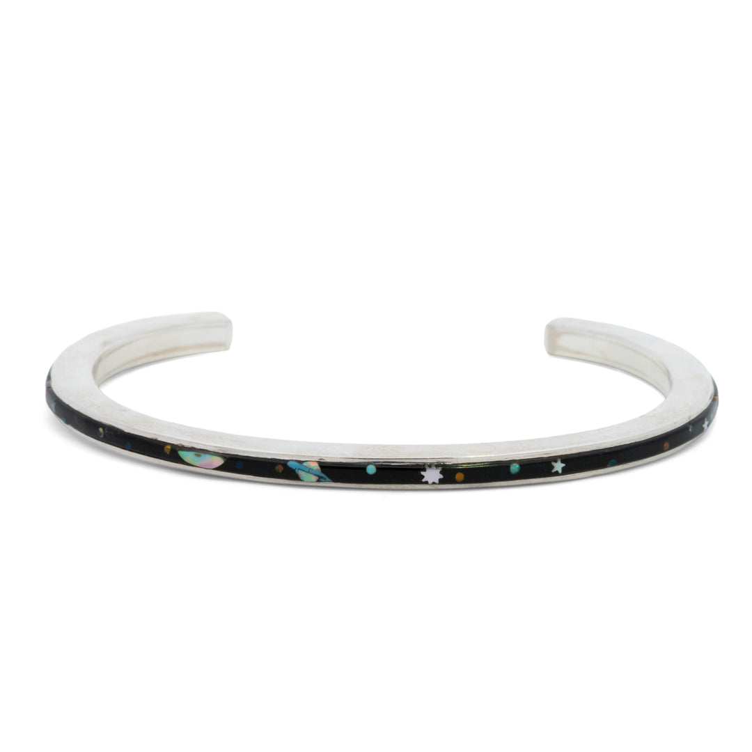 Thin Galaxy Stone Inlay Cuff