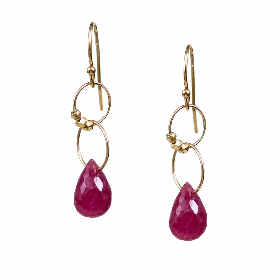Astra Drop Earrings in Ruby