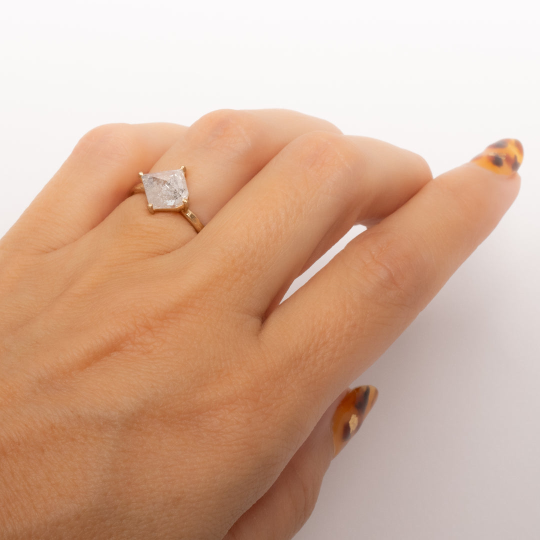 Icy Grey Geometric Diamond Ring