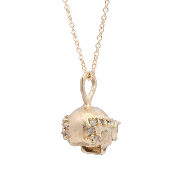Rose Colored Glasses Diamond Skull Pendant
