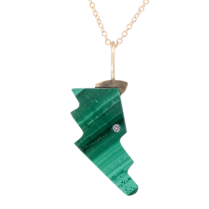 Malachite with Diamond Bolt Mini Charm