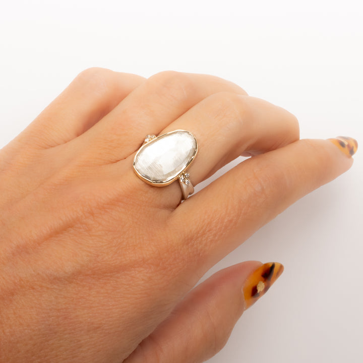Asymmetrical Clear Quartz Ring