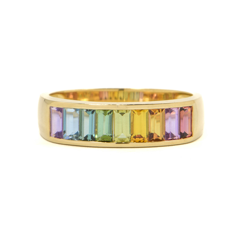 Cirque Small Baguette Rainbow Ring