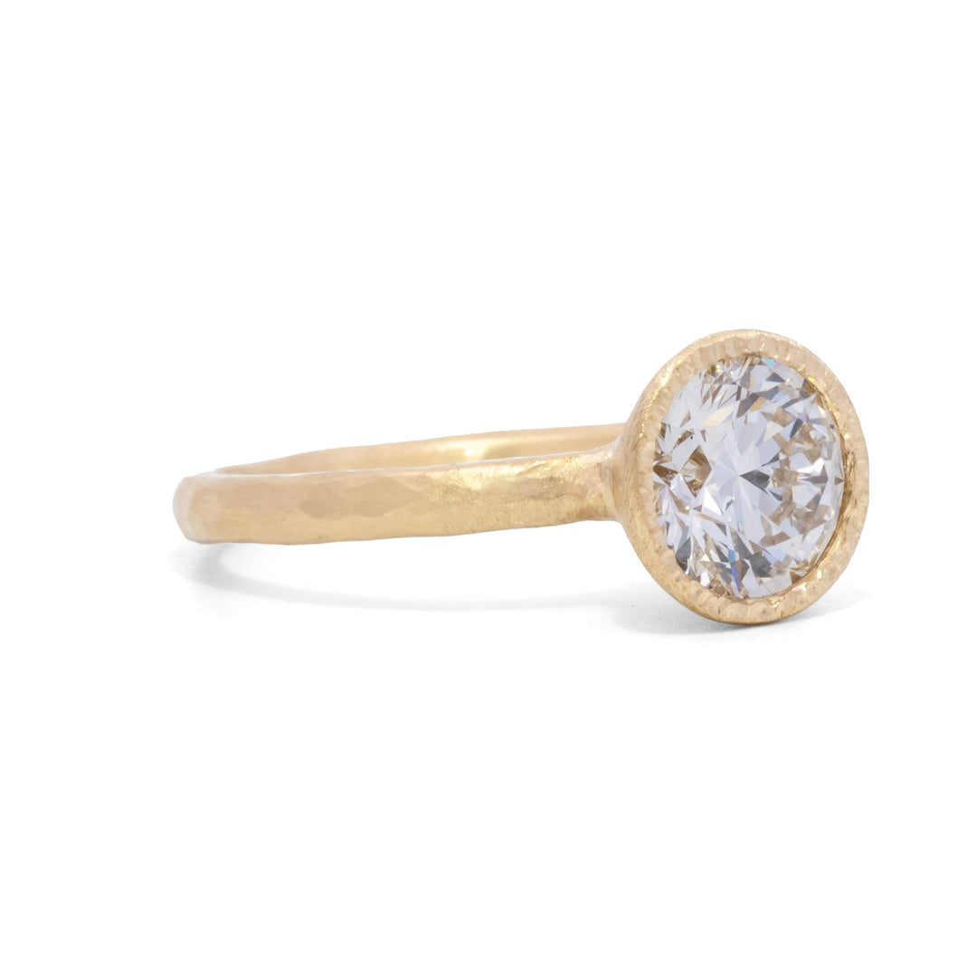 Lab Created Round Brilliant Cut Diamond Ring