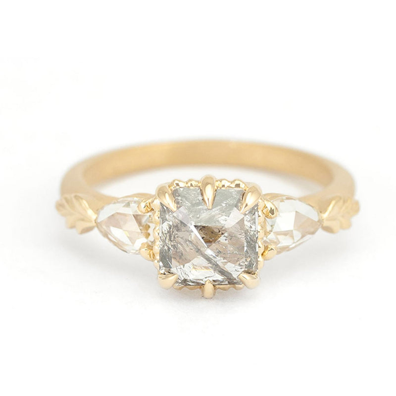 1.44ct Salt & Pepper Diamond Wood Nymph Ivy Ring