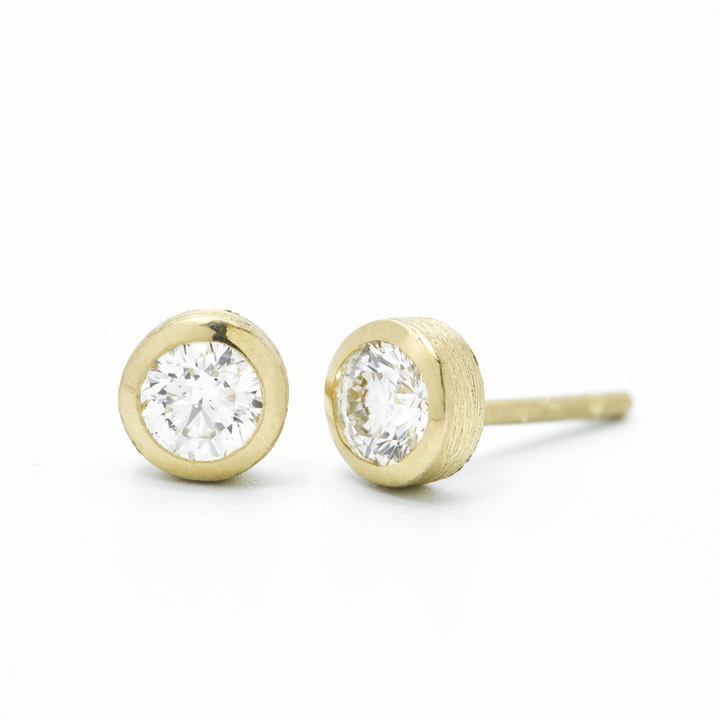 Bezel Set Diamond Earrings