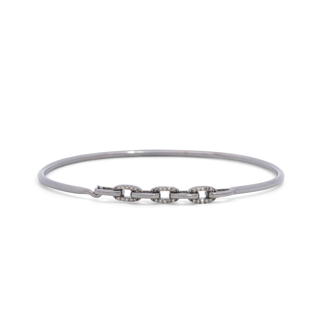 Alternating Pavé Diamond Link Small Section Bracelet