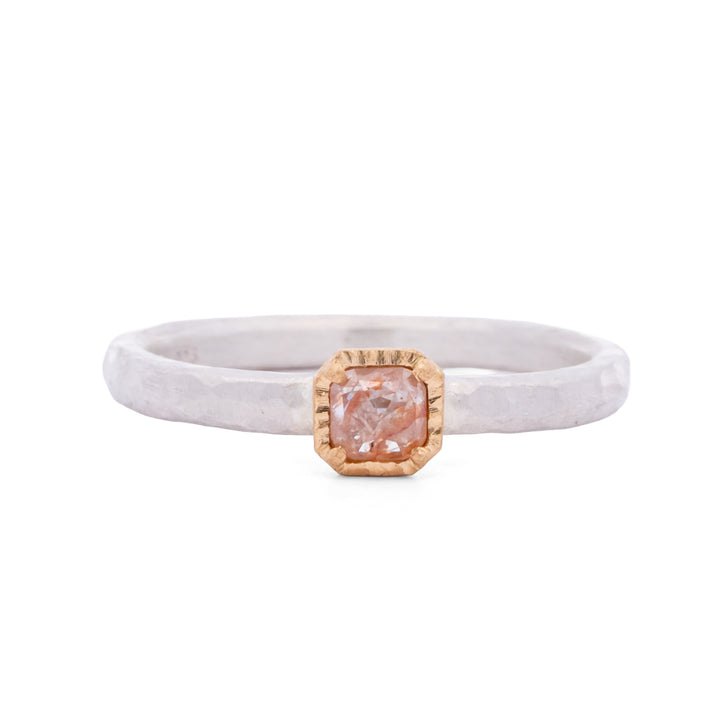 Bezel Set Peach Diamond Ring