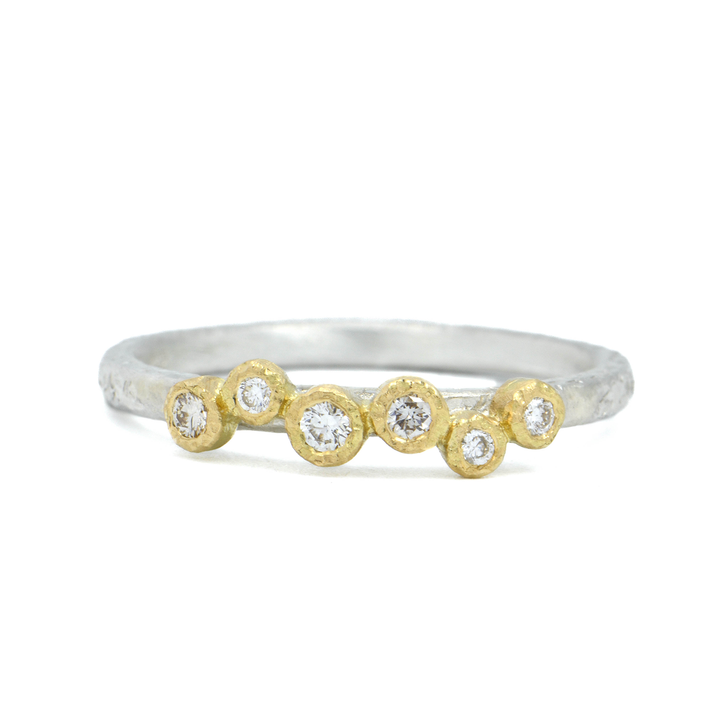 6 Offset Diamond Bezel Ring