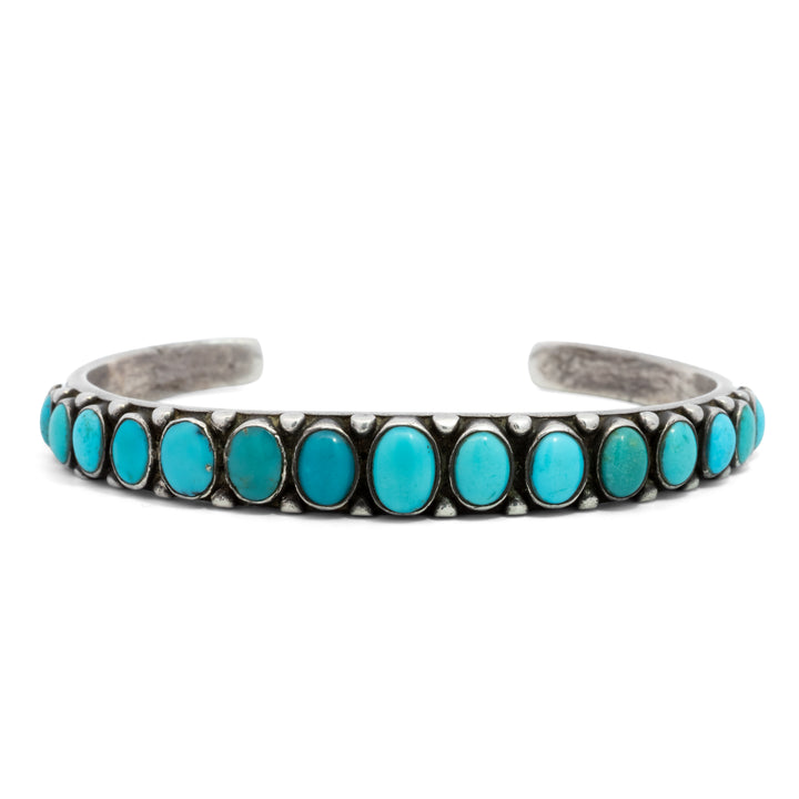 Vintage Navajo Turquoise Graduated Cuff