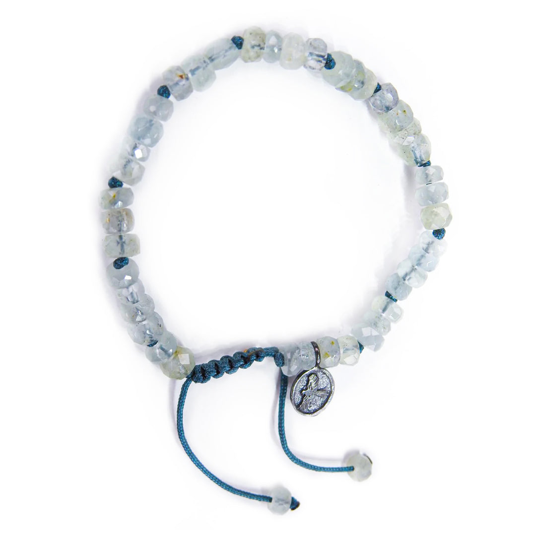 6mm Faceted Aquamarine Bracelet