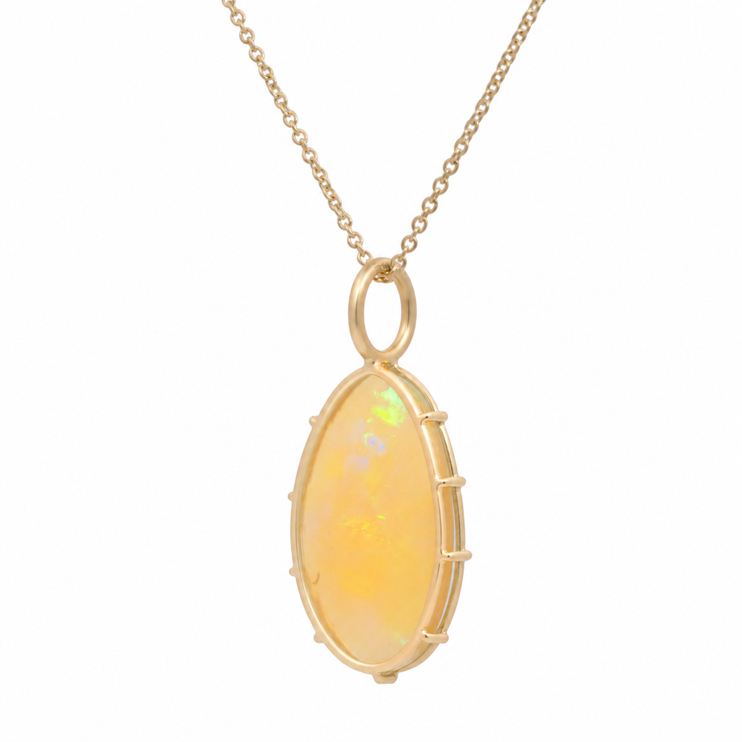 Faceted Ethiopian Opal Pendant