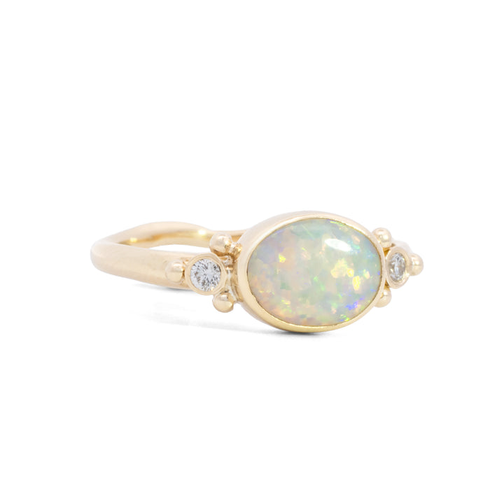 Small Oval Australian Opal Ring