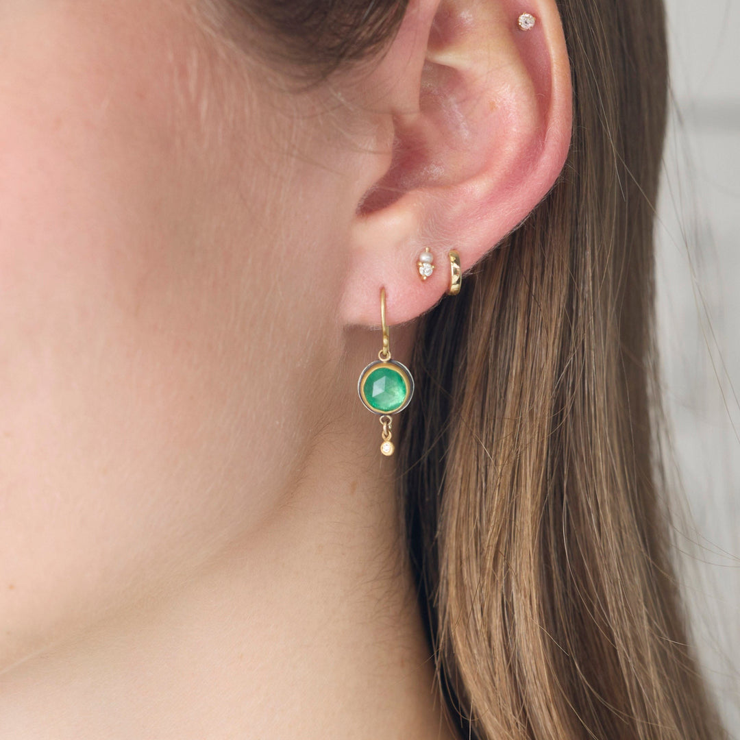 Emerald and Diamond Drop Earrings