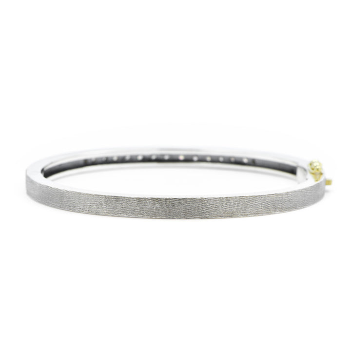 4mm Aria 3 White Gold & Silver Bangle Bracelet