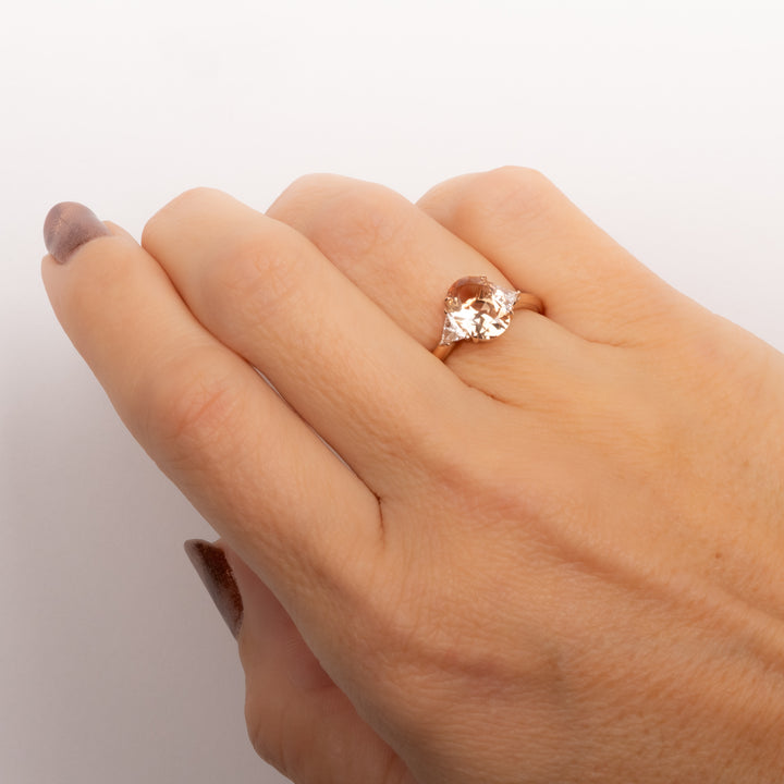 Oregon Sunstone & Diamond Ring
