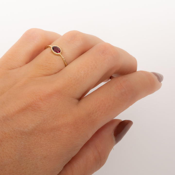 Small Oval Rhodalite Ring