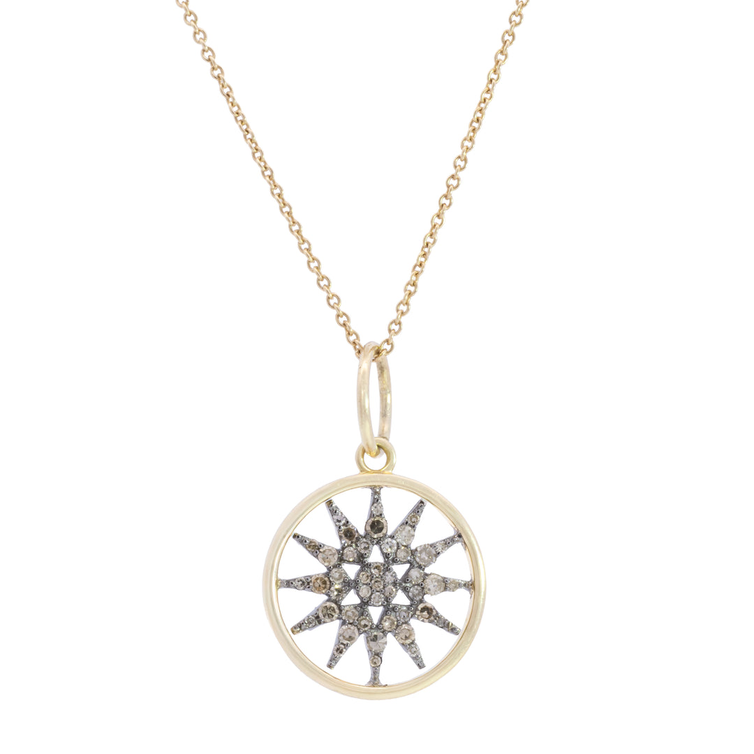 12 Point Star Open Circle Charm