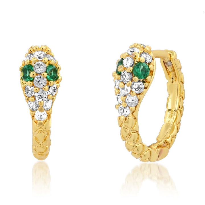 Gold Plated Snake Huggie Hoops