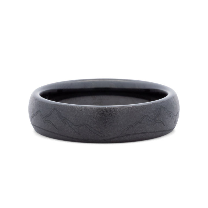 Black Diamond Ceramic Band with Mountain Scene