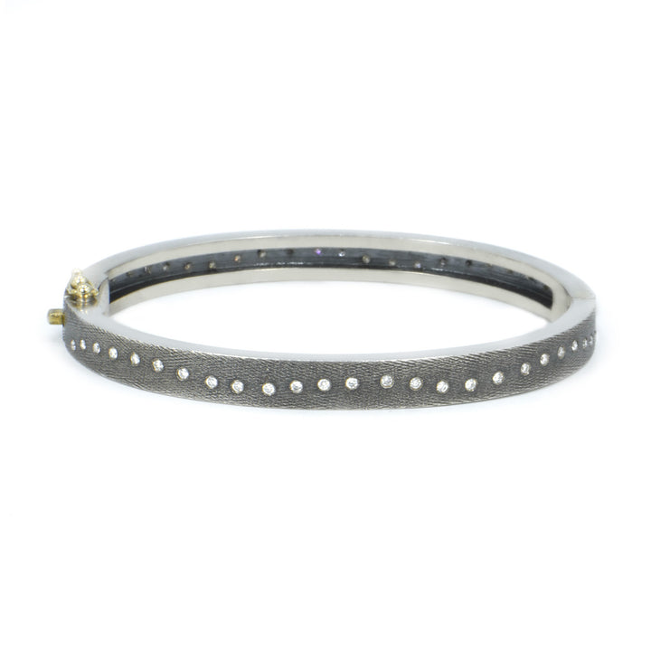 6mm Rene Silver All Diamond Bangle Bracelet