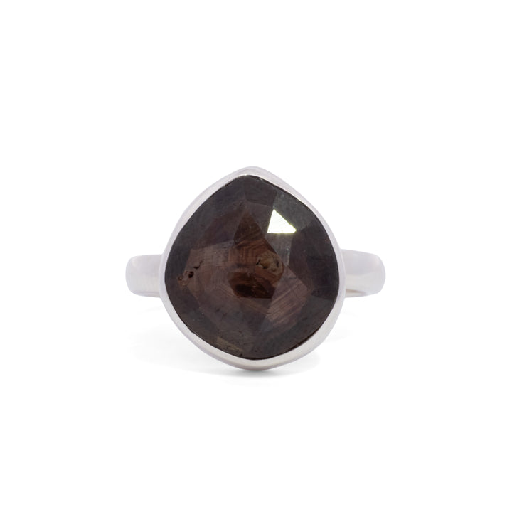 Small Teardrop Chocolate Sapphire Ring