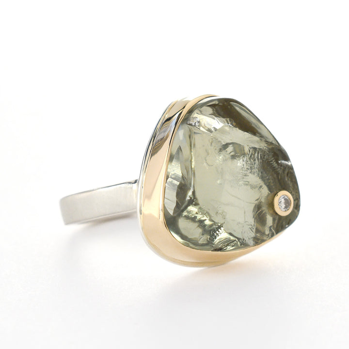 Surface Cut Mint Quartz Ring