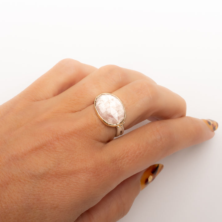 Small Asymmetrical Morganite Ring