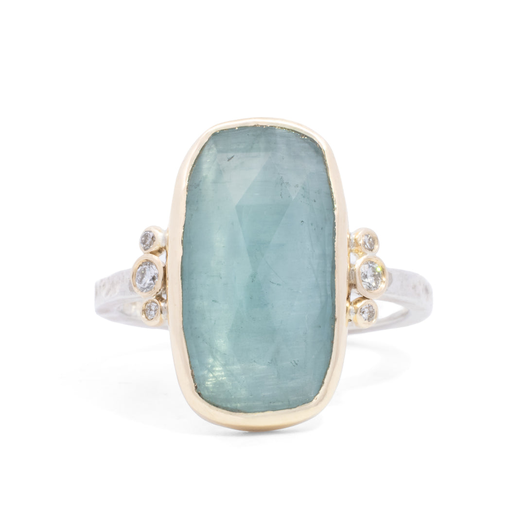 Aquamarine & Diamond Ring