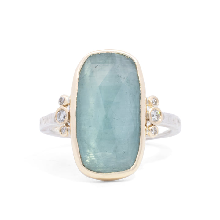 Aquamarine & Diamond Ring