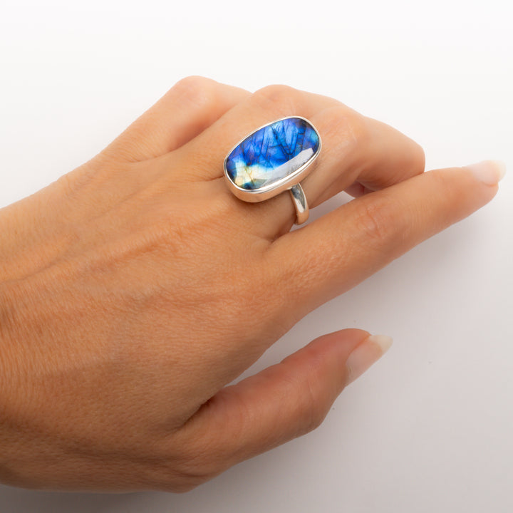 Faceted Labradorite Ring