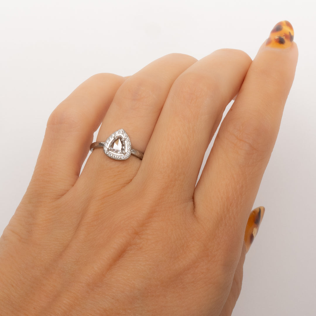 Pear Shaped Diamond Halo Ring