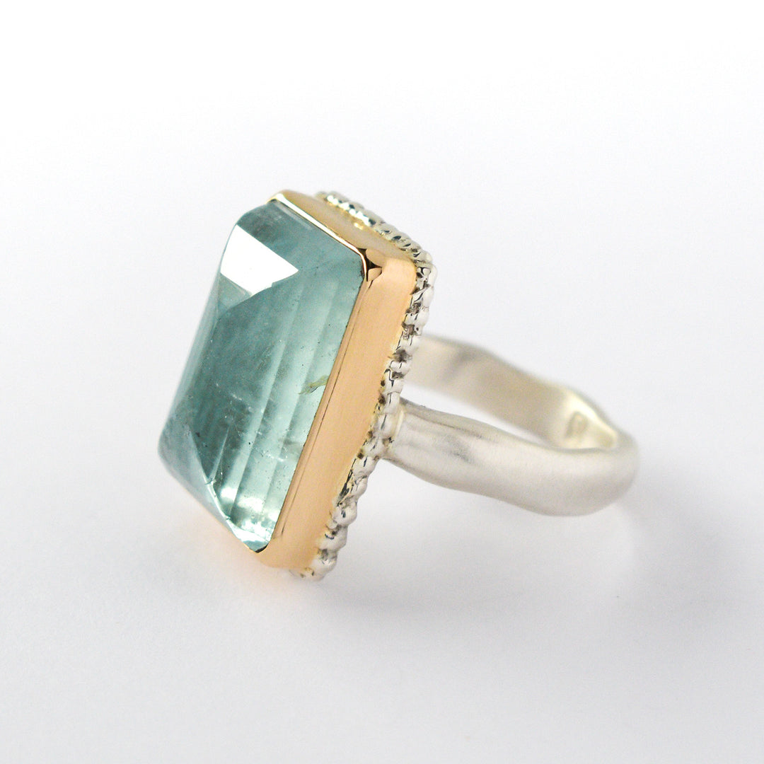 Inverted Aquamarine Ring