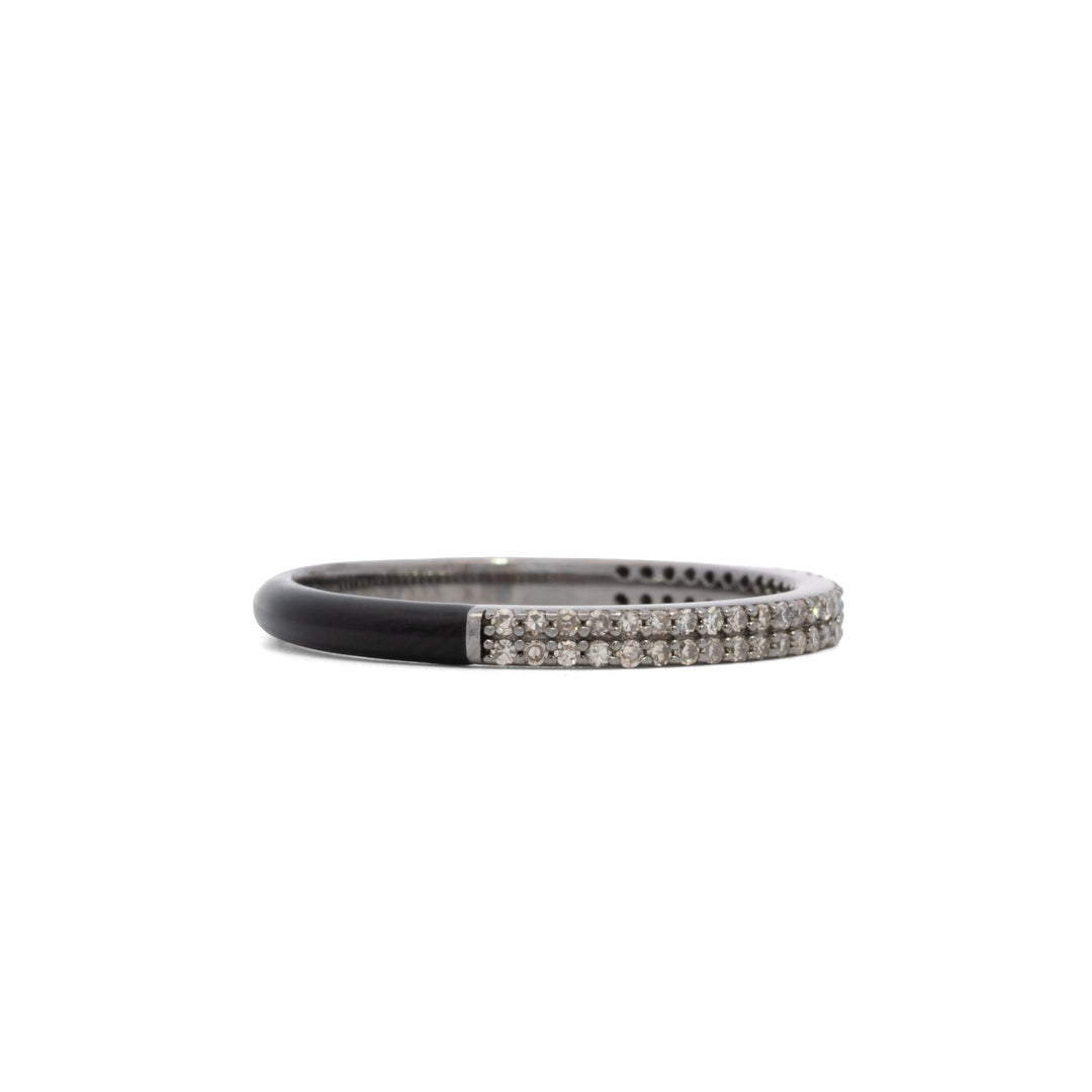 Double Row Pavé Diamond Half Eternity Ring