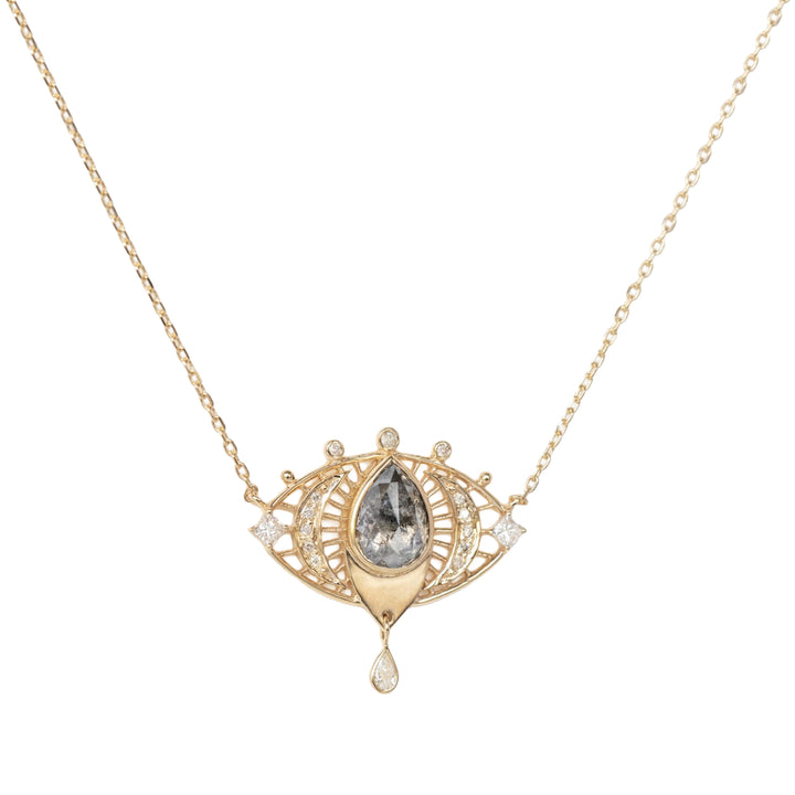 Grey Diamond Open Eye Necklace