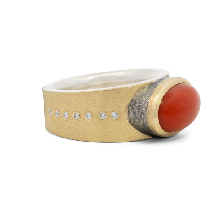 Trunk Show Coral & Diamond Ring