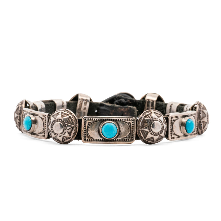 Sterling Silver Turquoise Concho Bracelet
