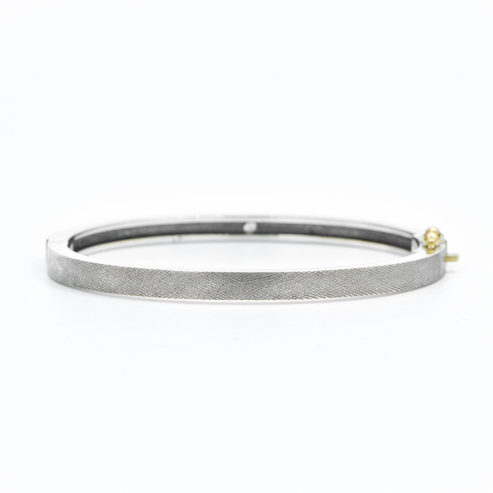 4mm Junia Plus Oval Diamond Gold & Silver Bangle Bracelet