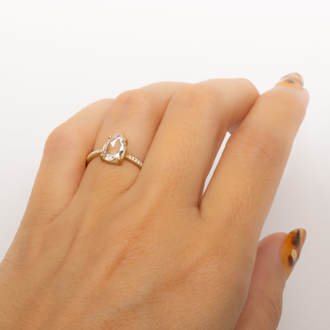 Lab Created Pear Diamond Ring