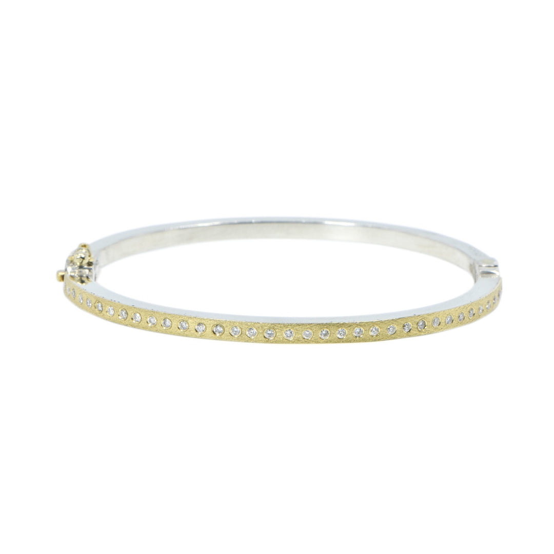 2.5mm Adam Gold and Silver Bangle Bracelet