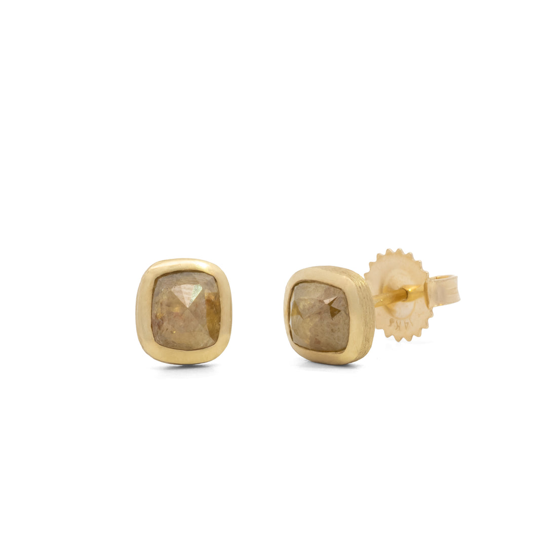 Trunk Show Rustic Rose Cut Diamond Post Earrings