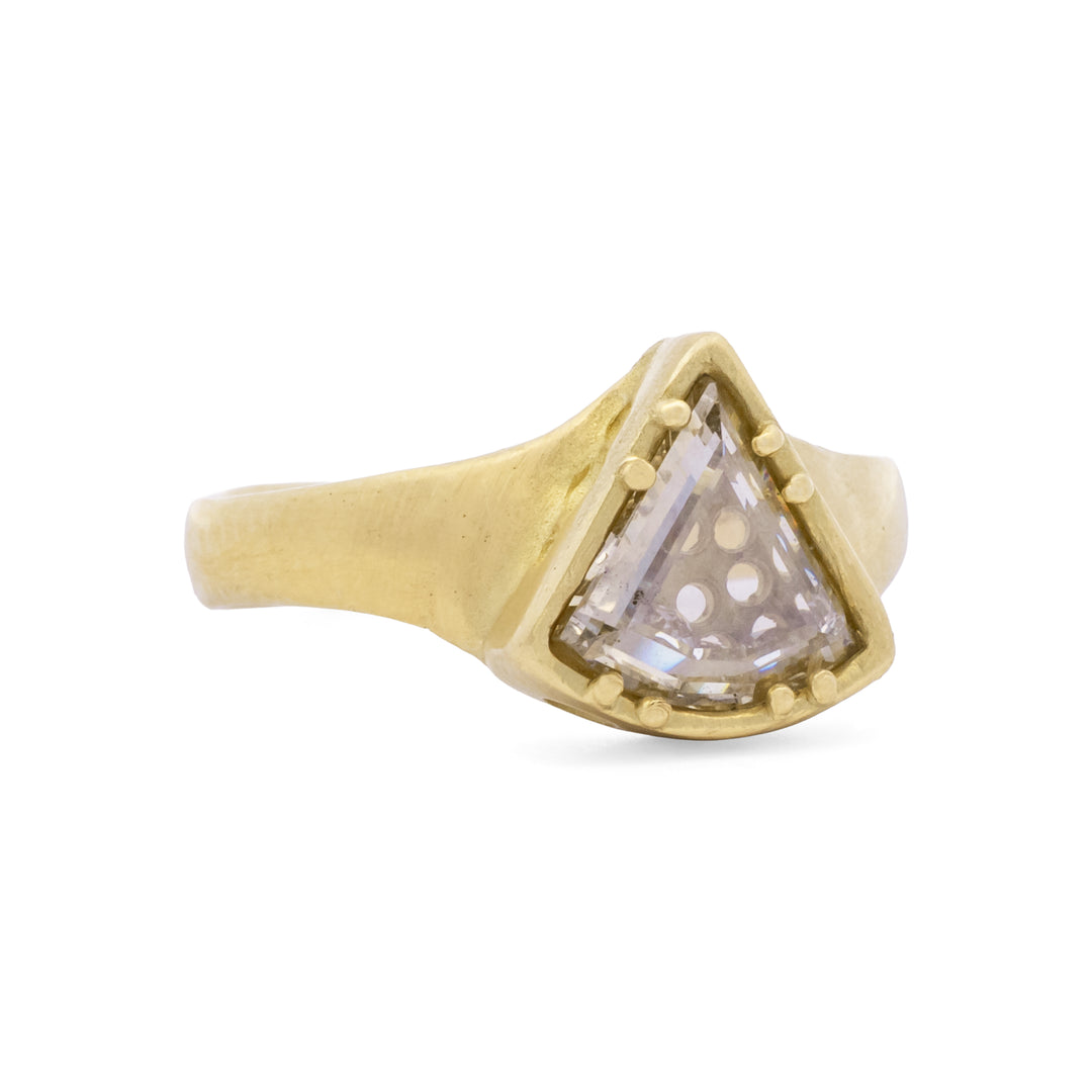 Triangular Diamond Puzzle Ring