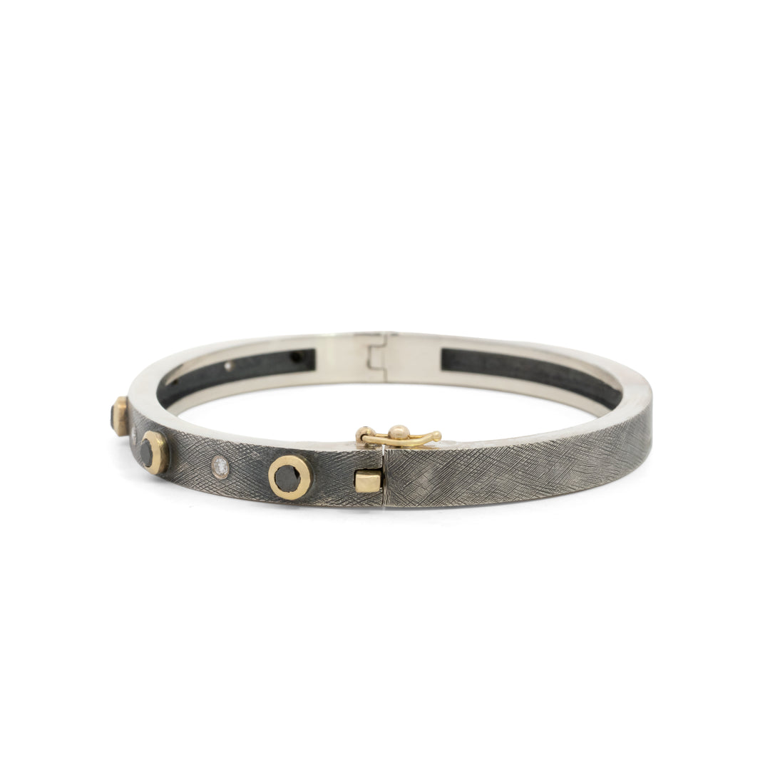 Trunk Show 6 mm Junia Five Bezel Black & White Diamond Bracelet
