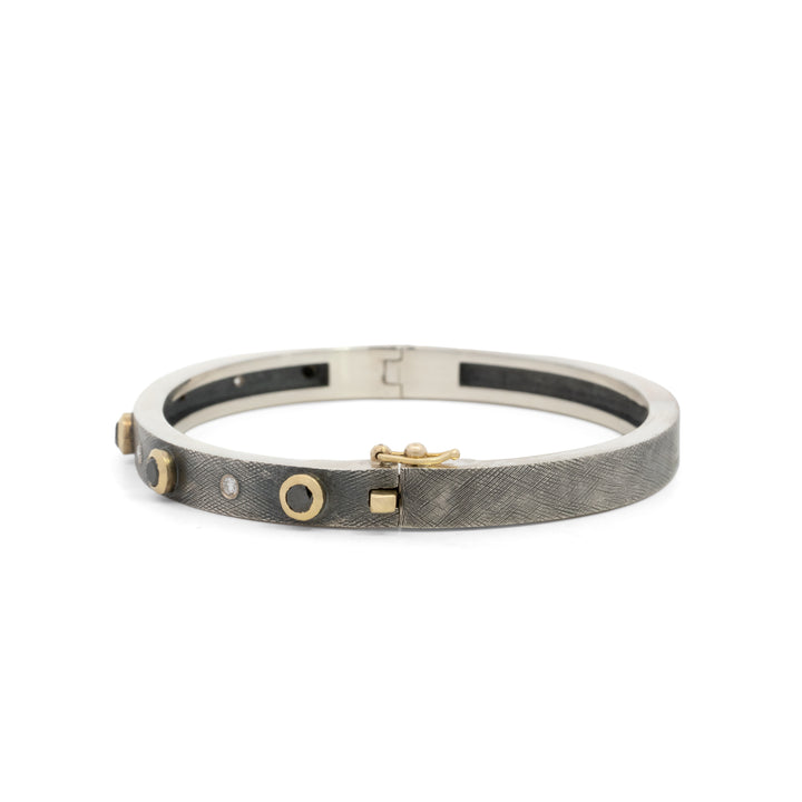 Trunk Show 6 mm Junia Five Bezel Black & White Diamond Bracelet