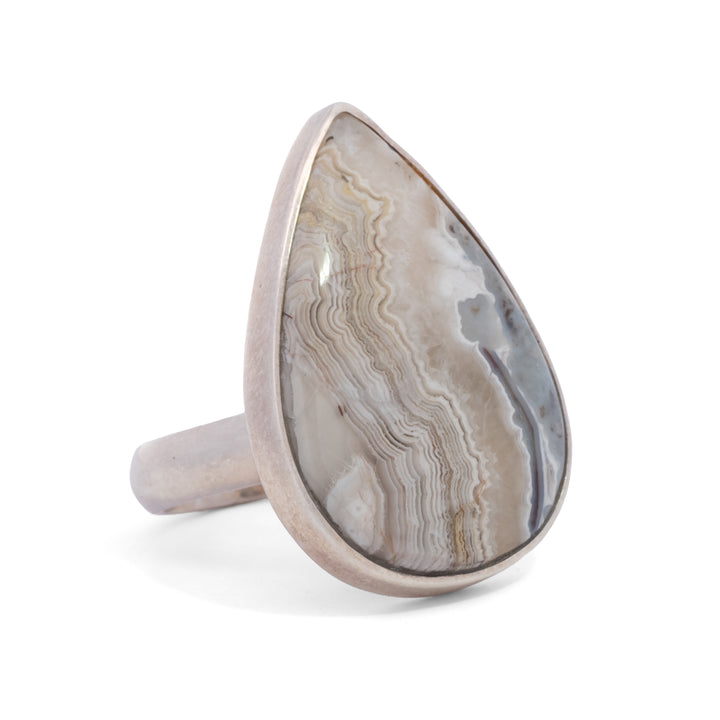 Teardrop Crazy Lace Agate Ring