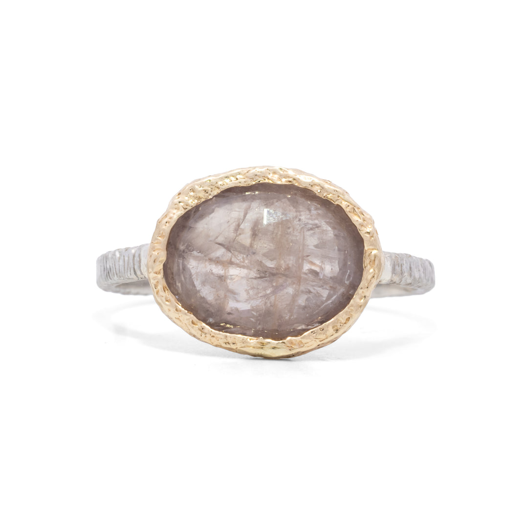 Oval Faceted Rose Sapphire Ring