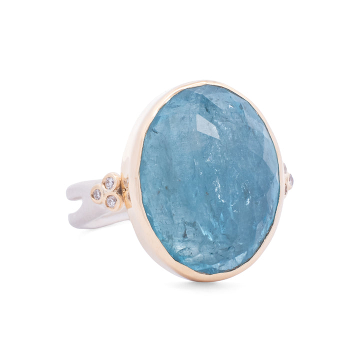 Aquamarine and Diamond Ring