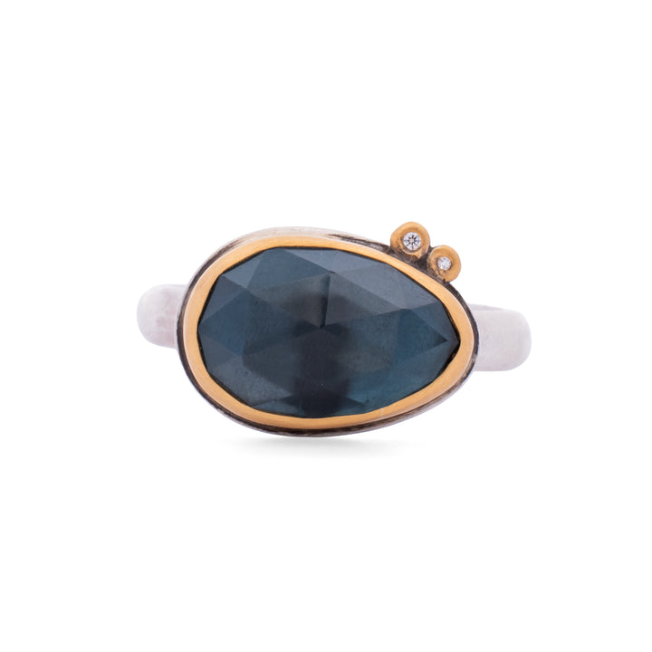 London Blue Topaz and Diamond Ring
