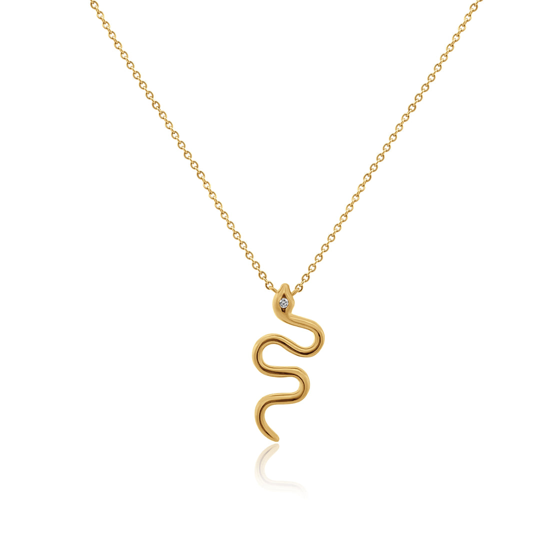 Snake with Diamond Eye Necklace