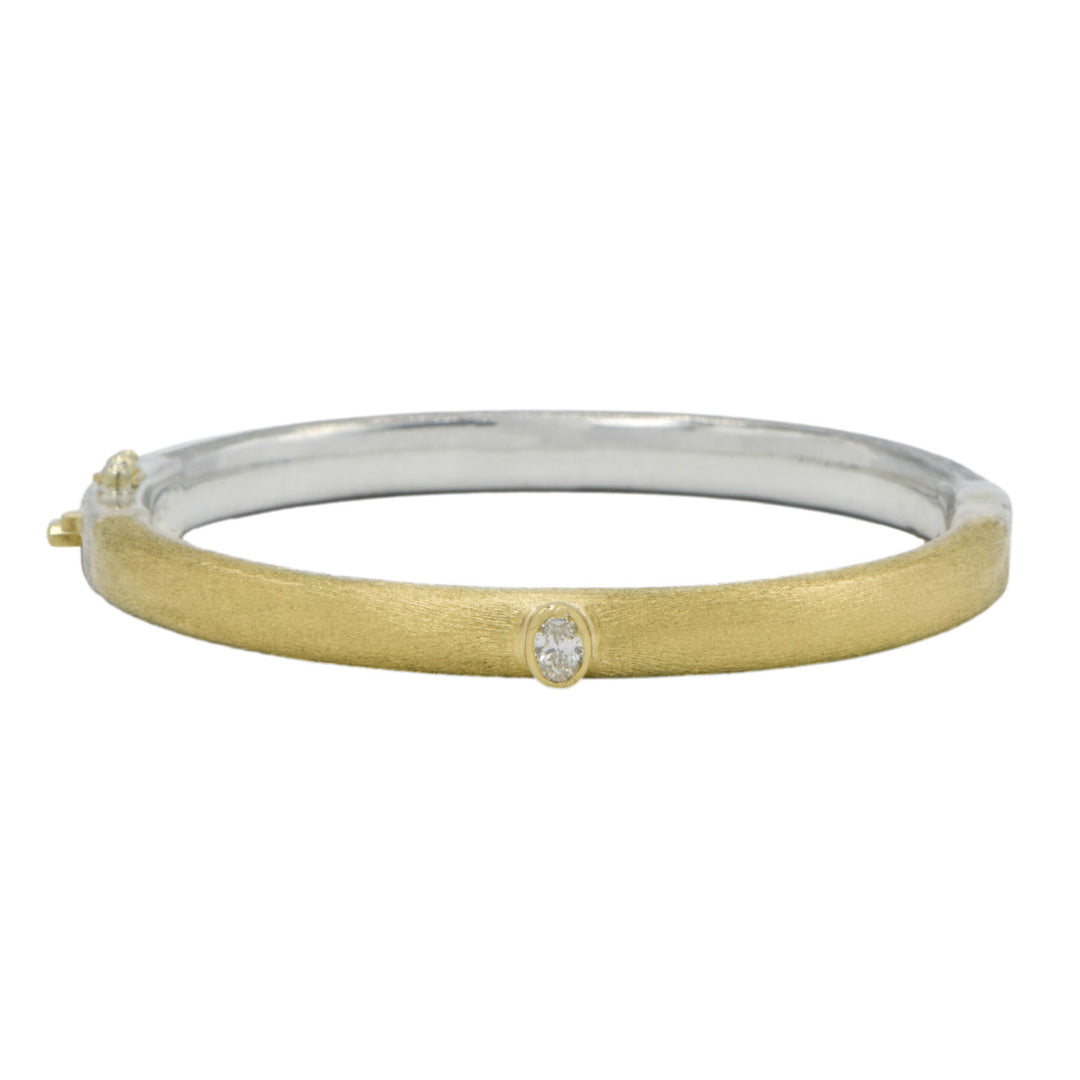 6mm Gypsy Oval Diamond Bangle Bracelet